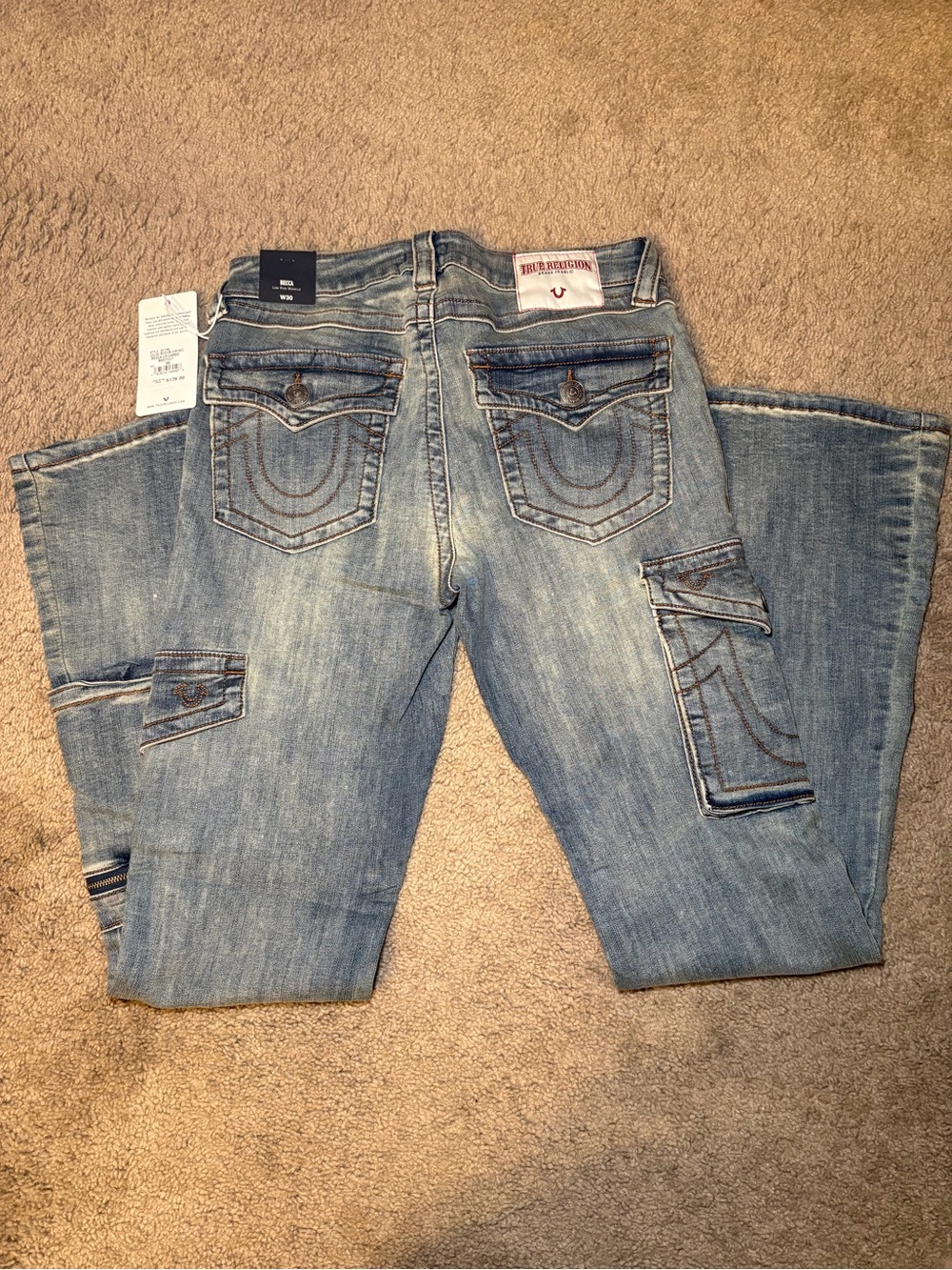 True Religion Becca Cargo Bootcut Jeans